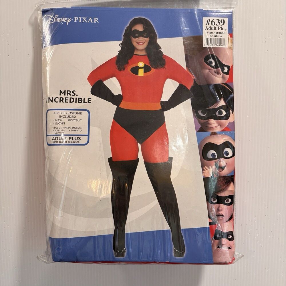 The Incredibles Mrs. Incredible Adult Costume Halloween Size PLUS 18-20 NEW